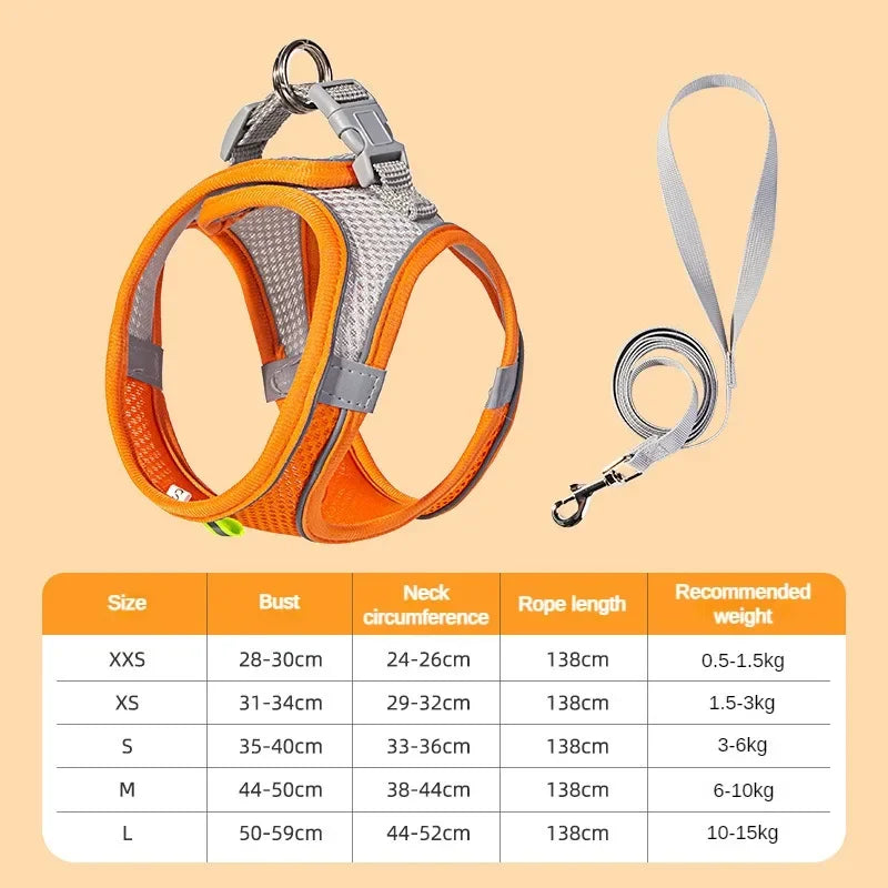 Breathable Small Dog Safety Harness Vest