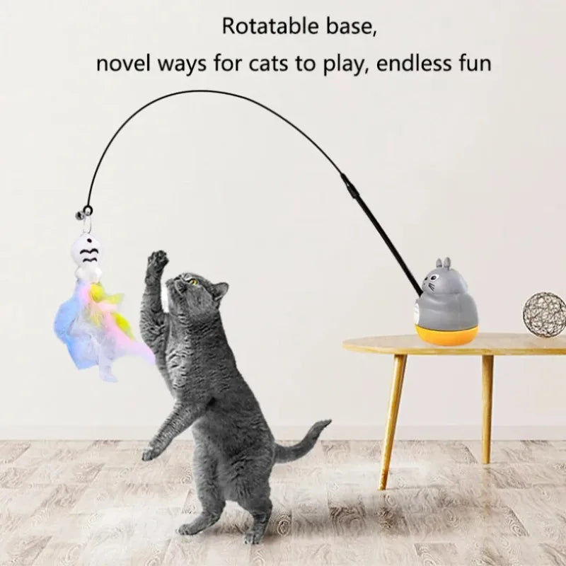 Rotating Feather Cat Teaser Wand