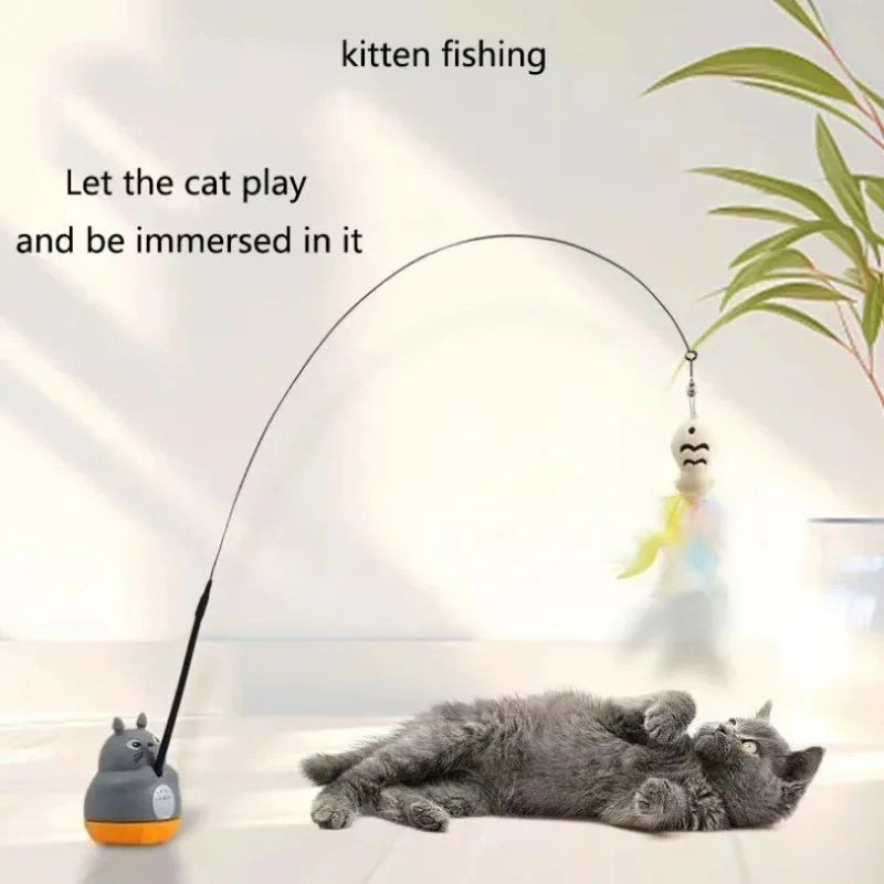 Rotating Feather Cat Teaser Wand