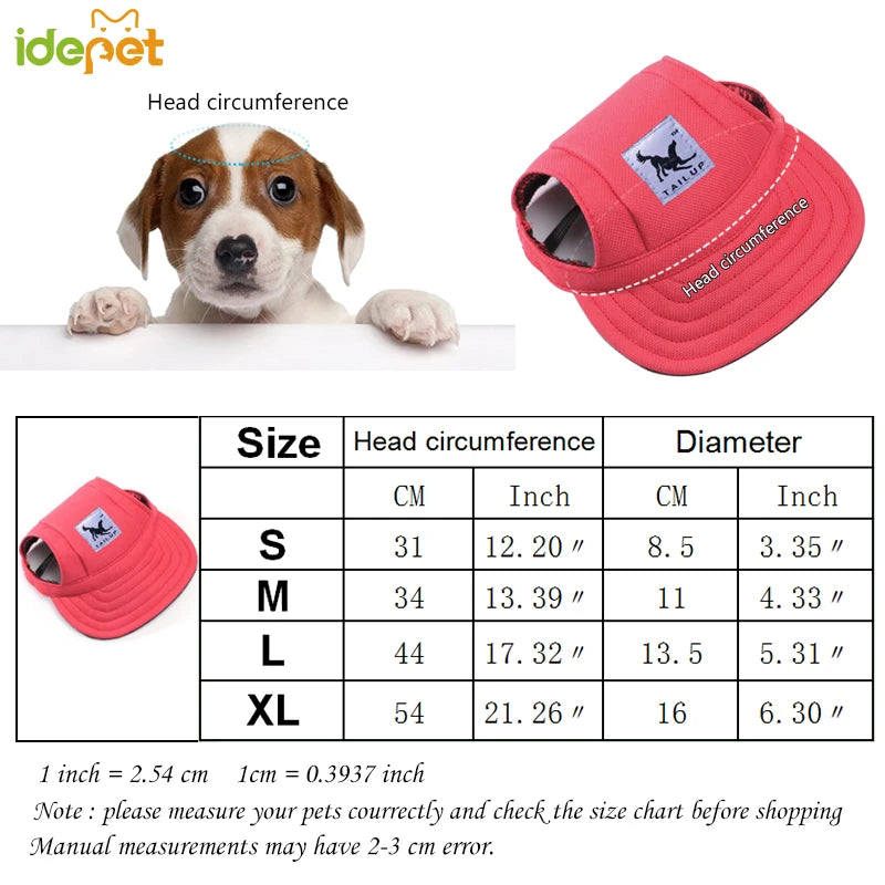Dog Baseball Cap with Ear Holes