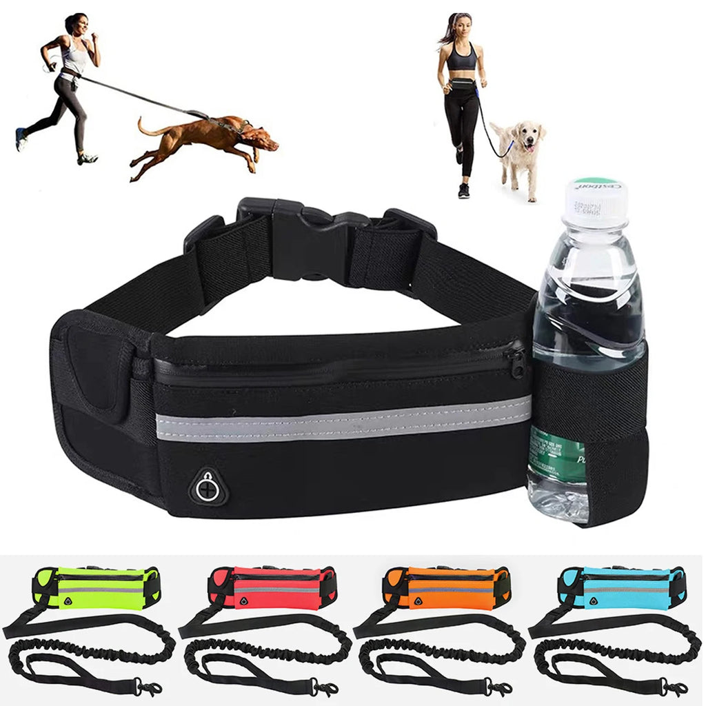 Hands-Free Running Dog Leash with Waist Bag
