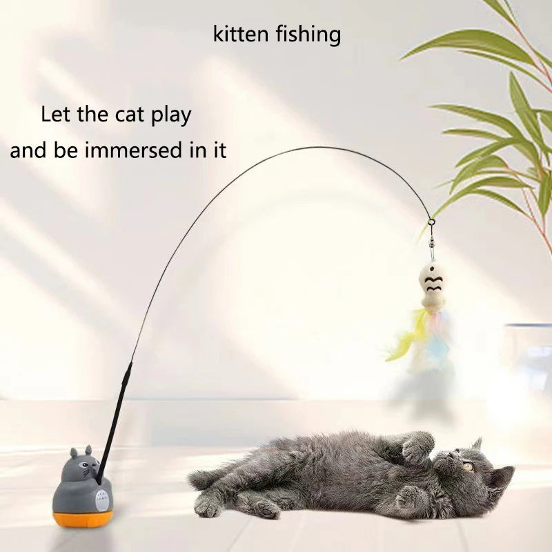 Rotating Feather Cat Teaser Wand