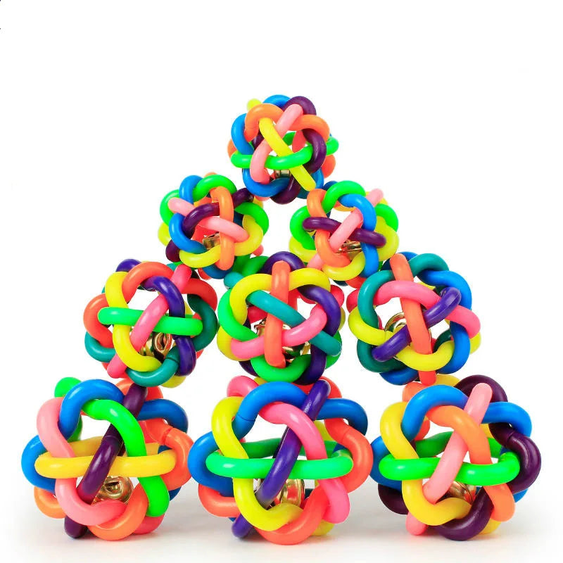 Colorful Bell Rubber Dog Fetch Ball