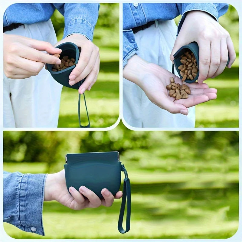 Portable Silicone Dog Treat Training Bag