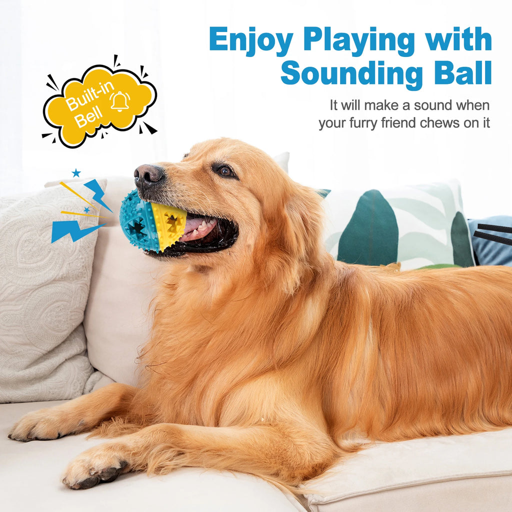 Treat-Dispensing Squeaky Dog Chew Ball