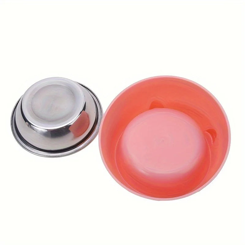 2-in-1 Stainless Steel Raised Pet Bowl