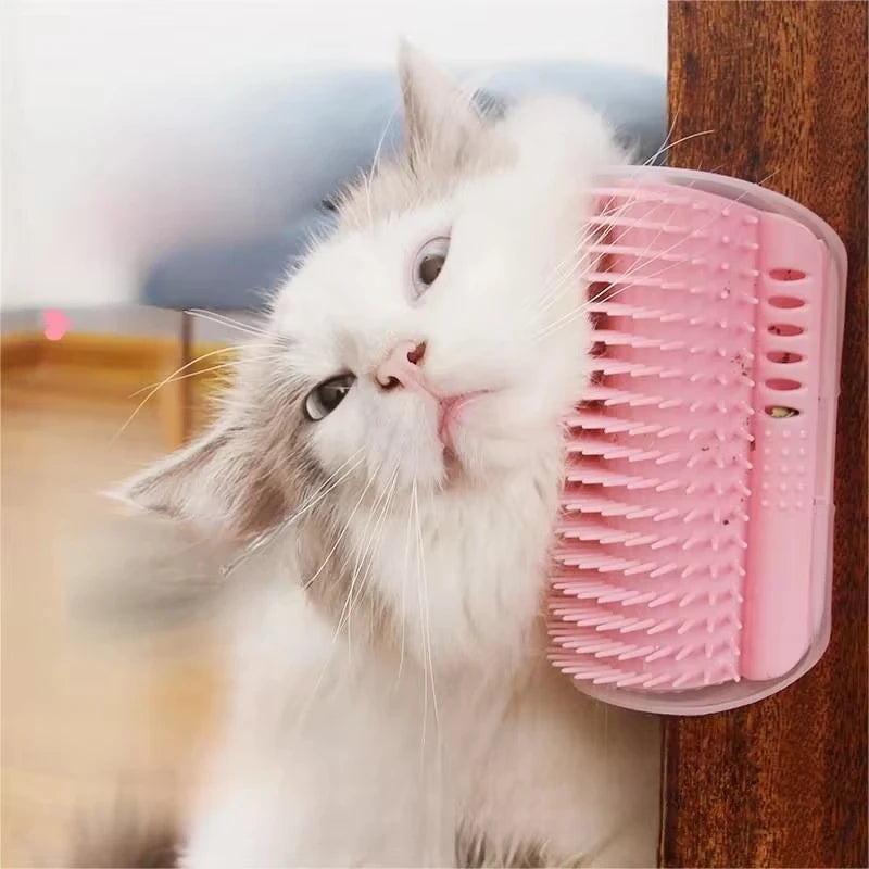 Cat Corner Scratcher with Catnip Comb