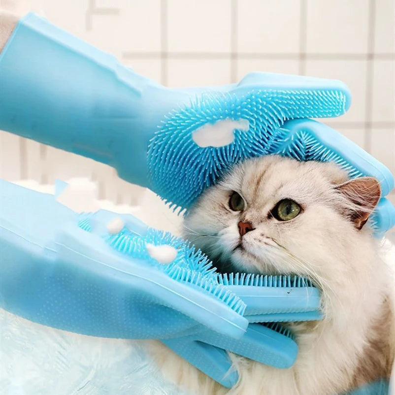 Silicone Pet Bath Scrub Gloves