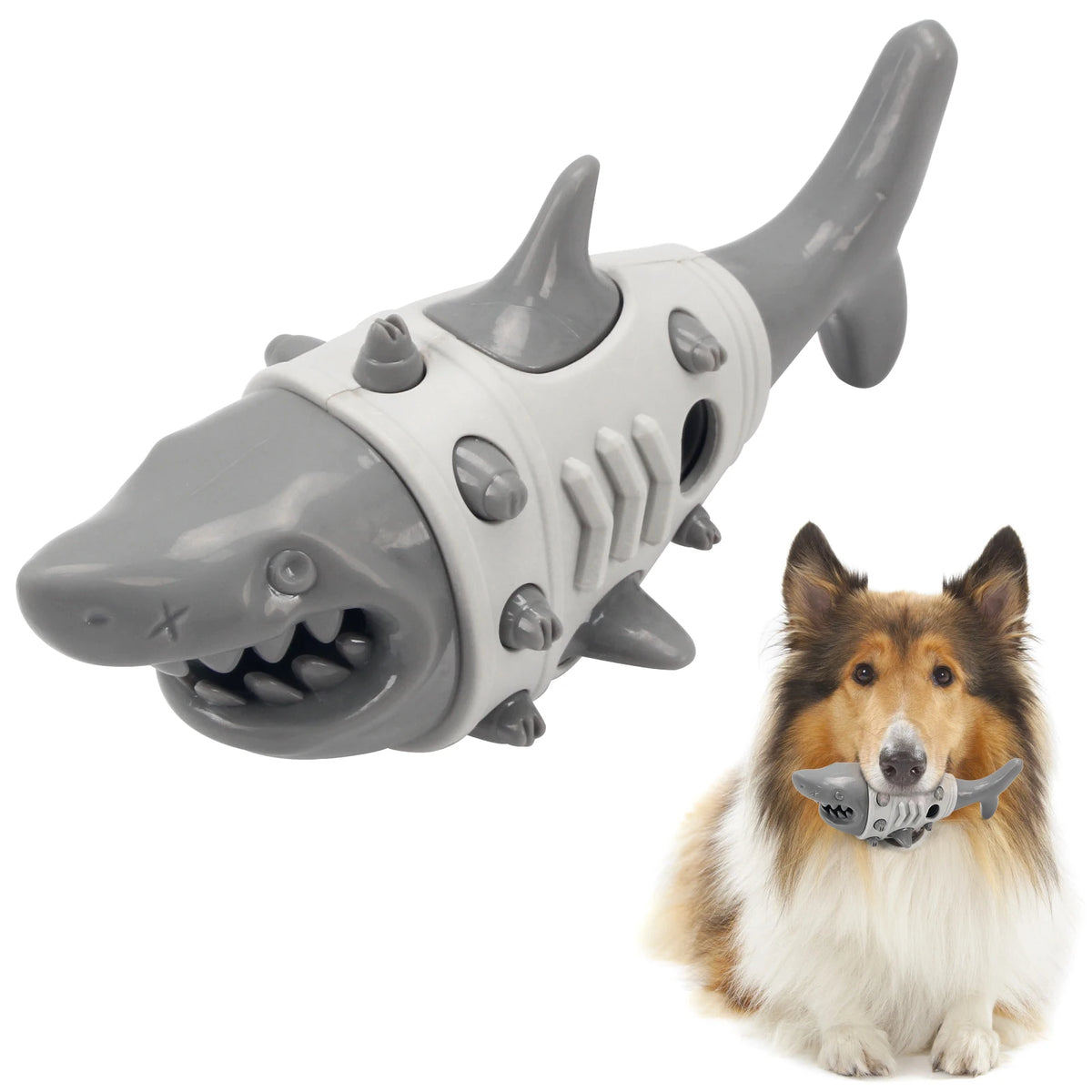 Treat-Dispensing Squeaky Dog Chew Ball