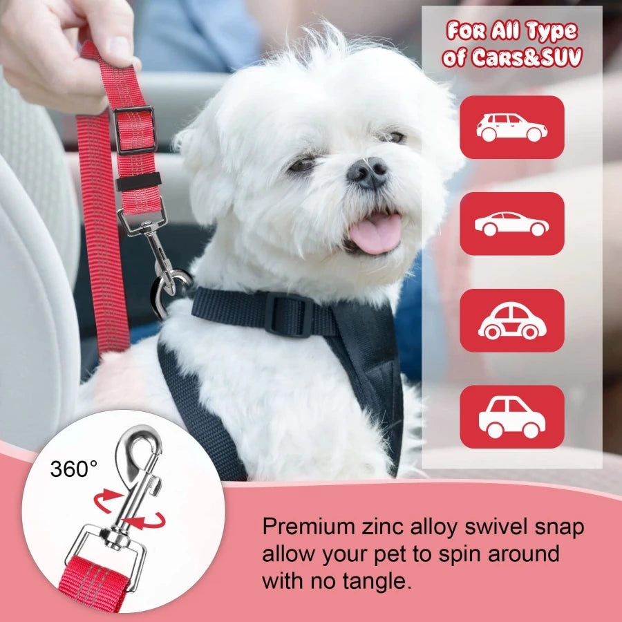 Reflective Dog Car Seat Belt Leash