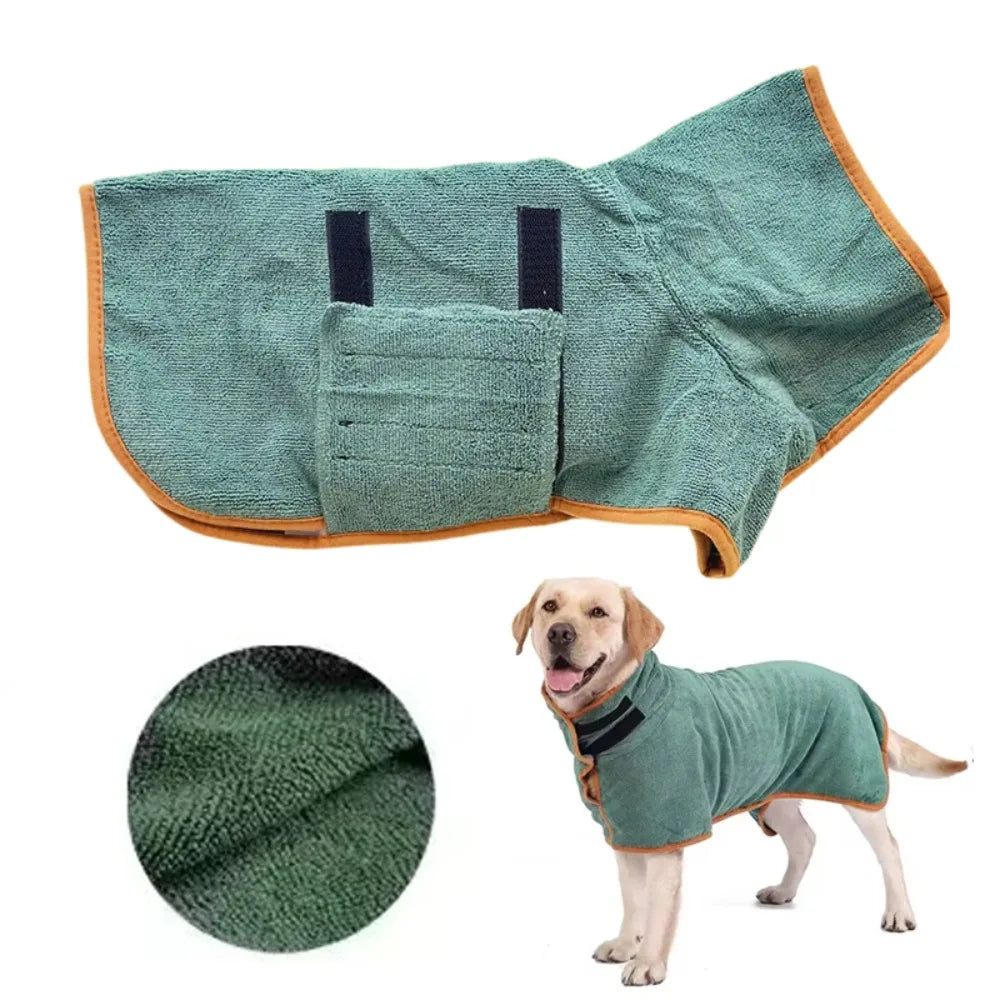 Quick-Dry Absorbent Dog Bathrobe