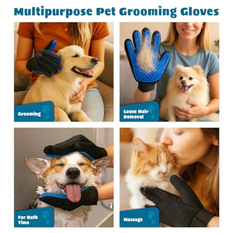 2-in-1 Pet Grooming & Deshedding Gloves