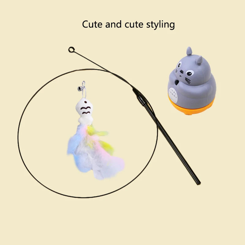 Rotating Feather Cat Teaser Wand