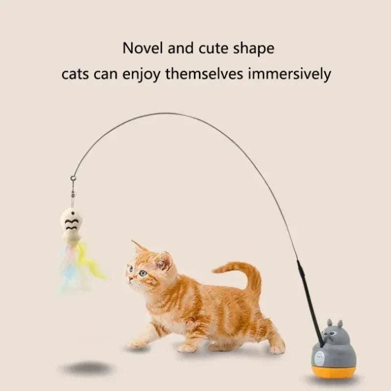 Rotating Feather Cat Teaser Wand