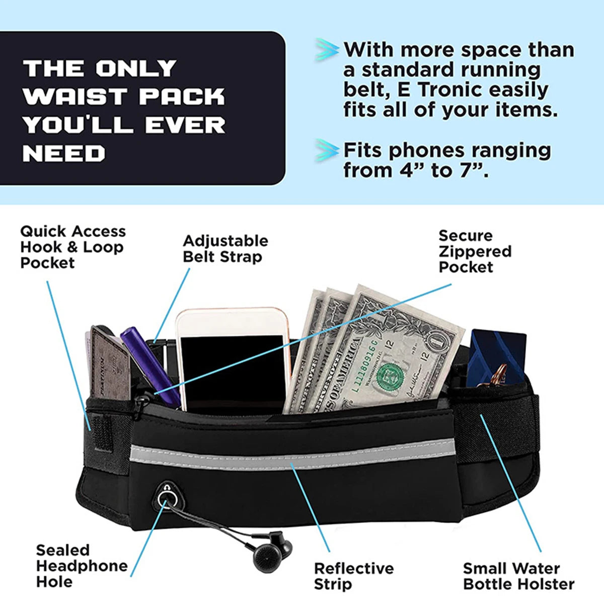 Hands-Free Running Dog Leash with Waist Bag