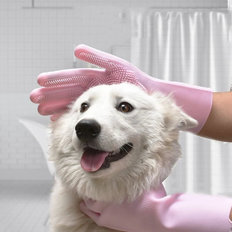 Silicone Pet Bath Scrub Gloves