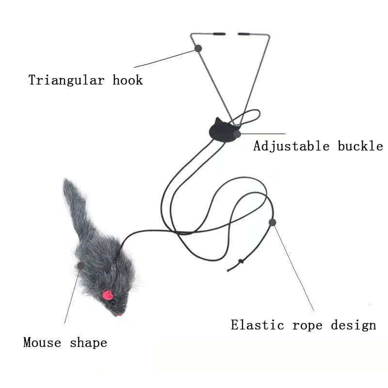 Hanging Door Mouse Cat Teaser Toy