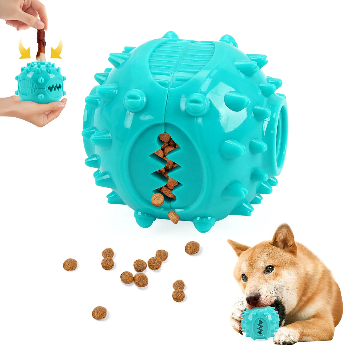 Treat-Dispensing Squeaky Dog Chew Ball