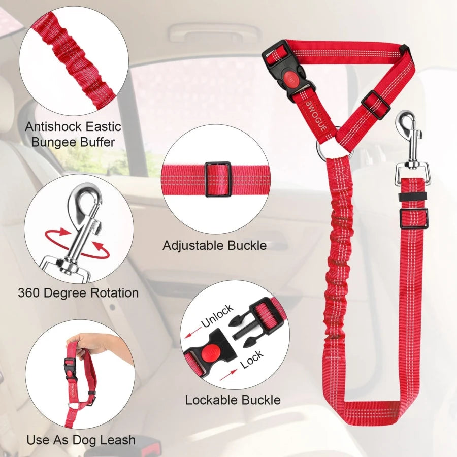 Reflective Dog Car Seat Belt Leash