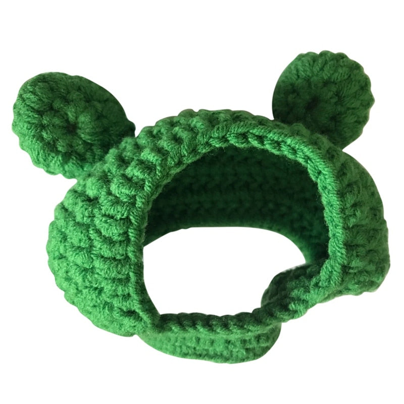 Handmade Frog Pet Hat for Cats & Dogs