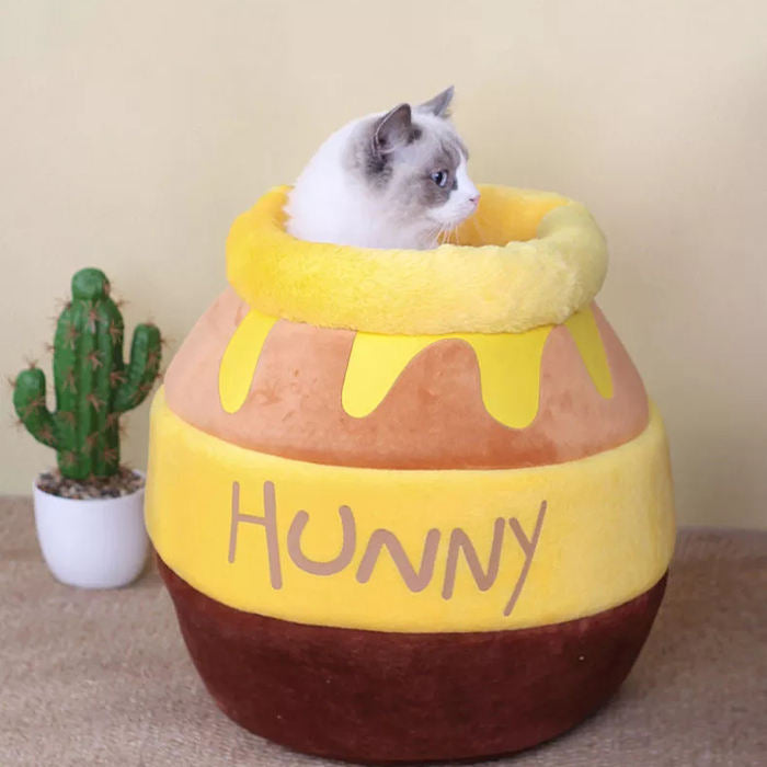 Honey Jar Cat Kennel - Cozy Winter Pet Bed