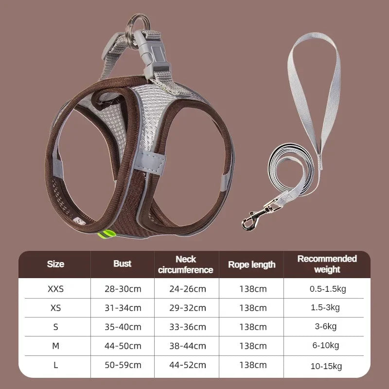 Breathable Small Dog Safety Harness Vest