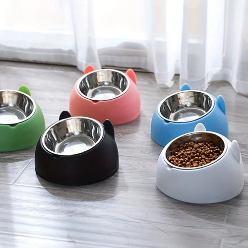 2-in-1 Stainless Steel Raised Pet Bowl