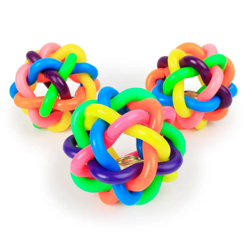 Colorful Bell Rubber Dog Fetch Ball