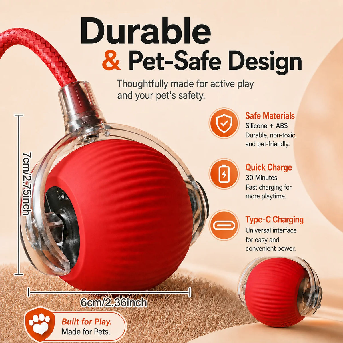 Smart Auto-Rolling Dog Ball Toy