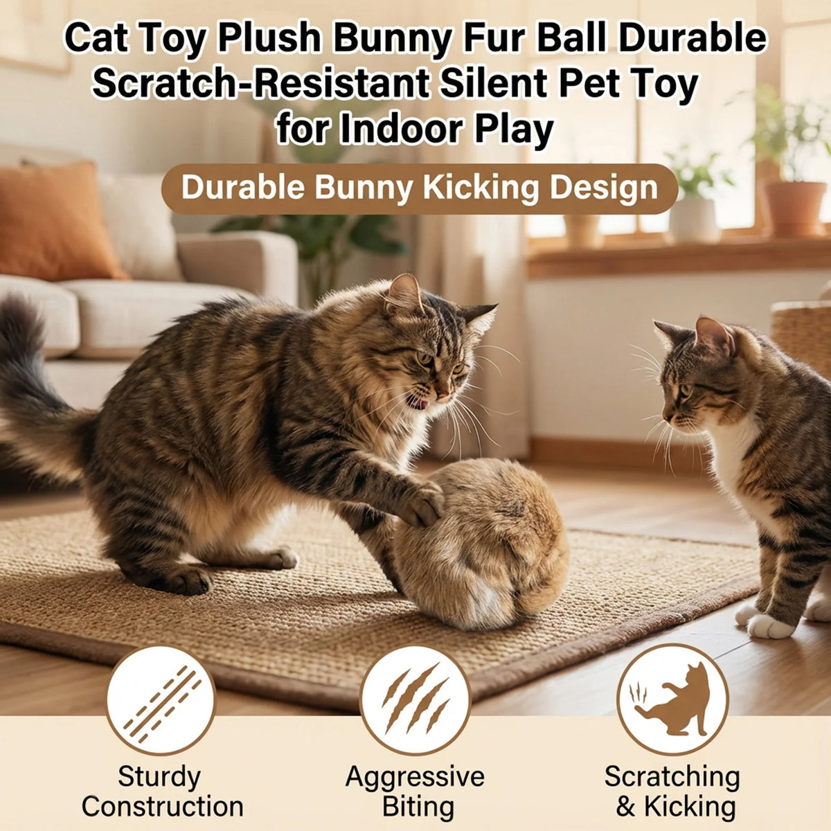 Rabbit Fur Catnip Ball Toy