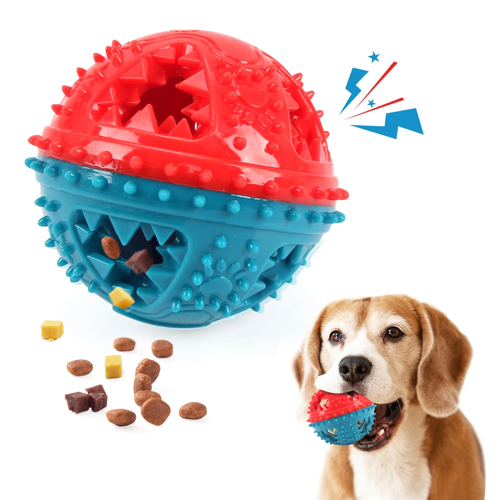 Treat-Dispensing Squeaky Dog Chew Ball