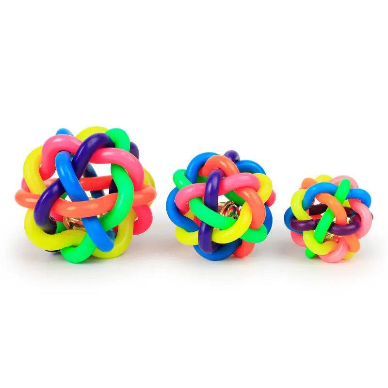 Colorful Bell Rubber Dog Fetch Ball