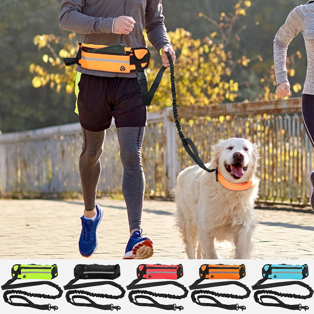 Hands-Free Running Dog Leash with Waist Bag
