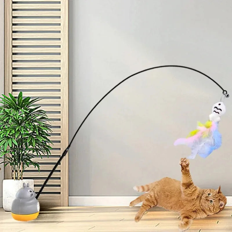 Rotating Feather Cat Teaser Wand