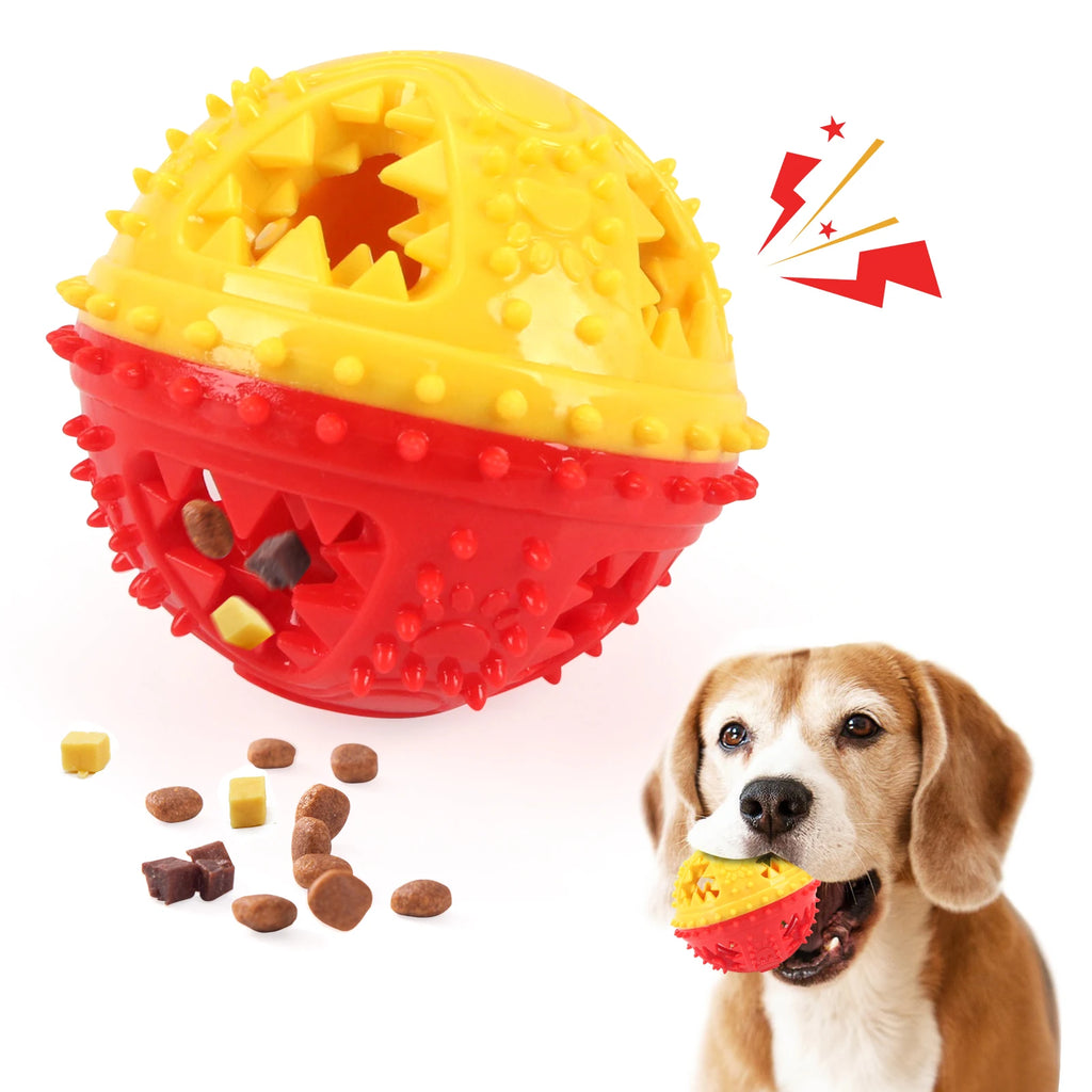 Treat-Dispensing Squeaky Dog Chew Ball
