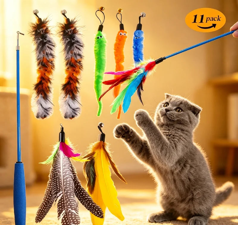 Replacement Cat Feather Wand Tips (11pcs)