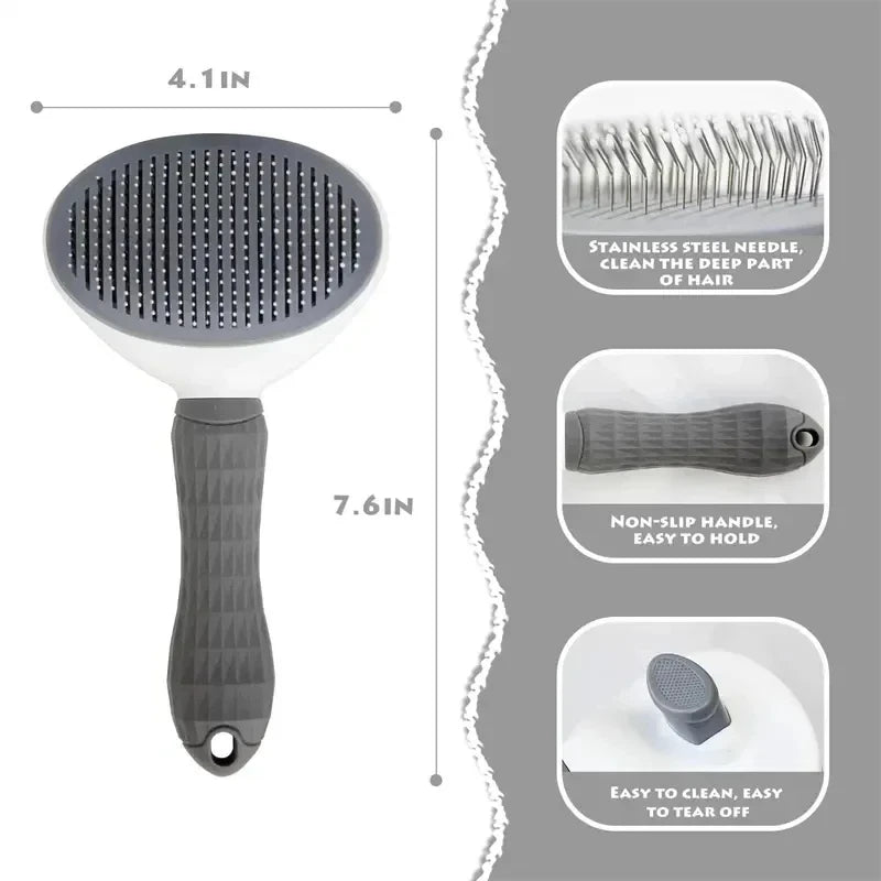 Self-Cleaning Pet Dematting Brush