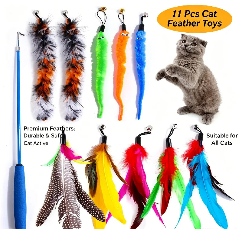 Replacement Cat Feather Wand Tips (11pcs)