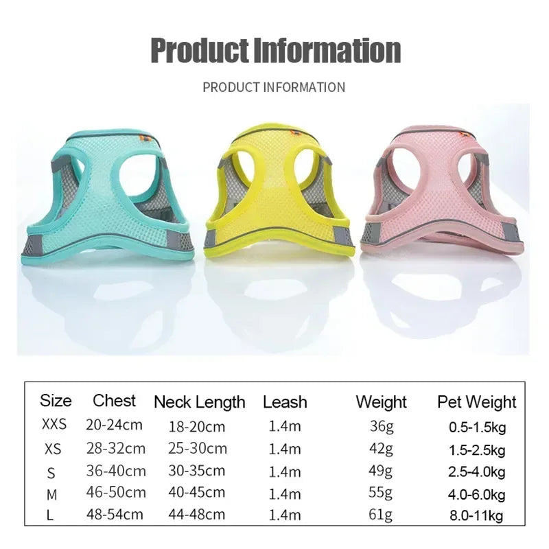 Breathable Small Dog Safety Harness Vest